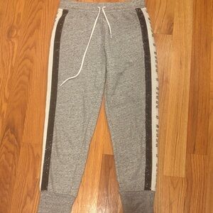 Victoria’s Secret PINK Gray Sweatpants with Gray and Black sequence detail
